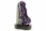 Deep Purple Amethyst Geode With Wood Base - Uruguay #368337-1